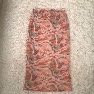 PLT Multicolor Sheer Maxi Skirt Coverup